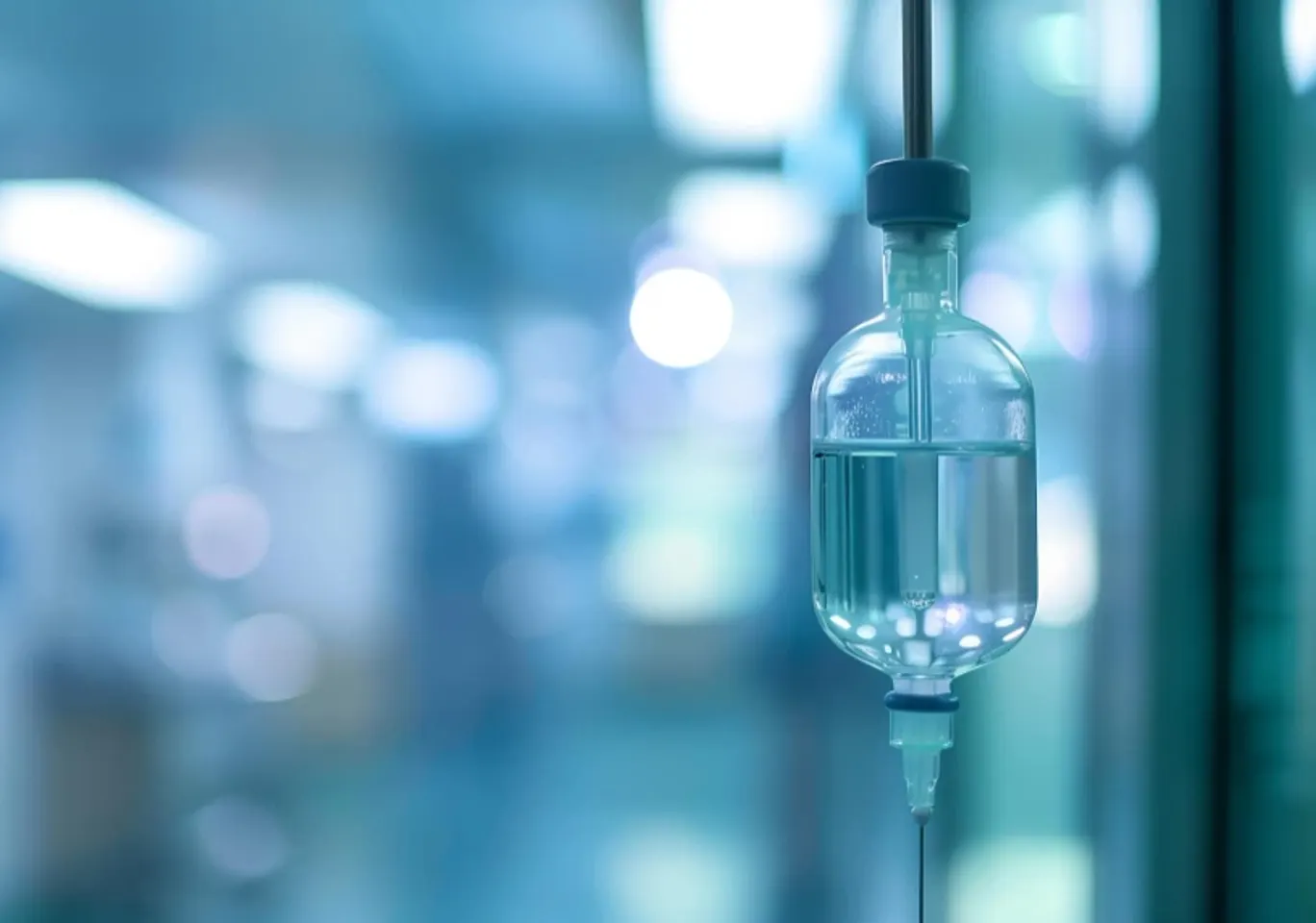 Detoks alkoholowy Białobrzegi: butelka infuzyjna zawieszona w gabinecie